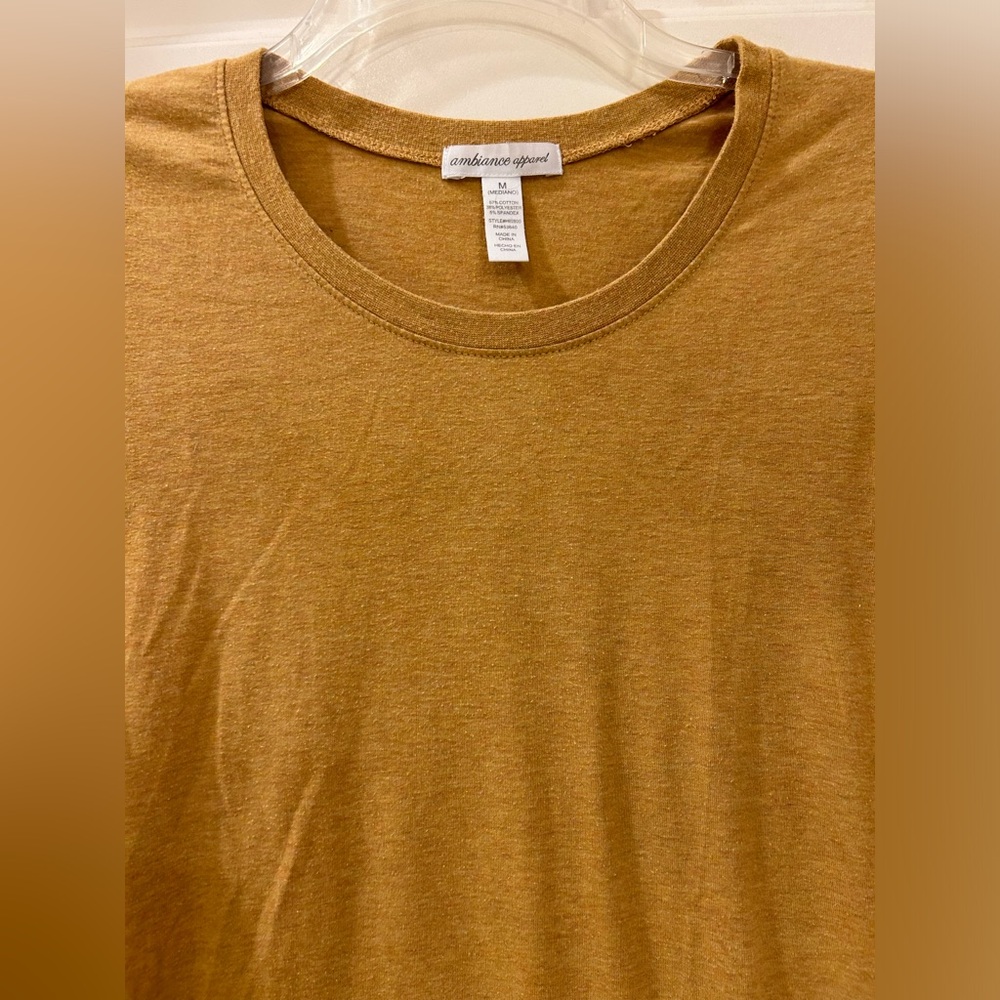 FREE with purchase: Ambience Apparel, Long Sleeve Tee, Mustard Gold, Sz M - Picture 2 of 12